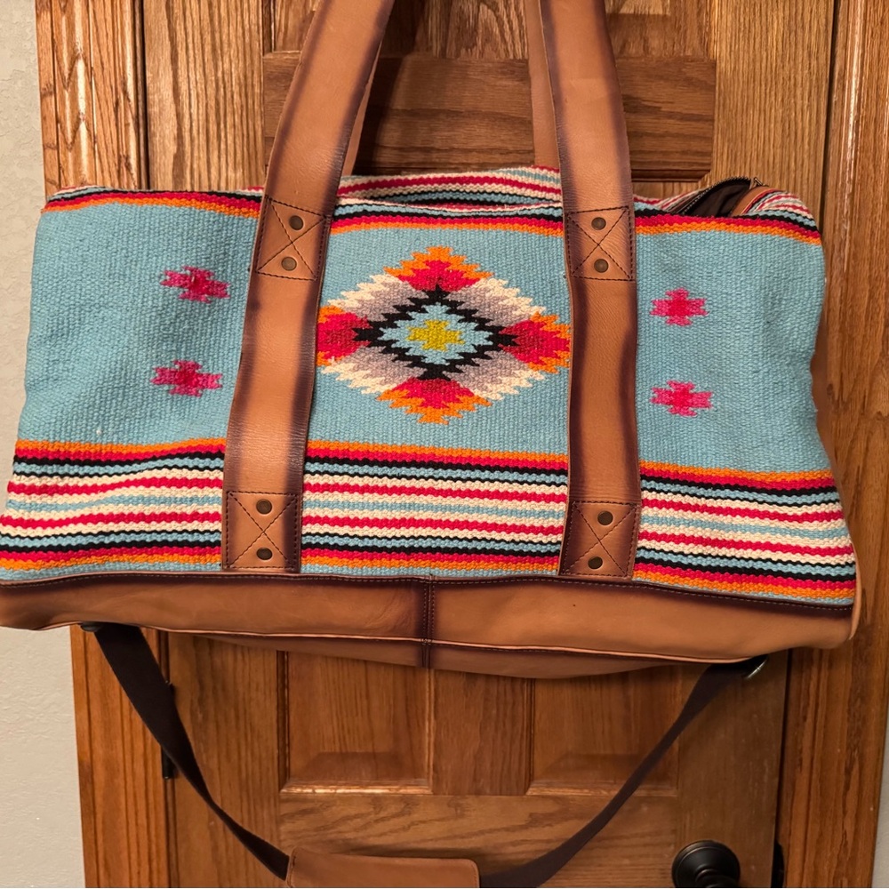 STS Ranchwear Blue and Brown Travel Duffel